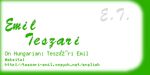 emil teszari business card